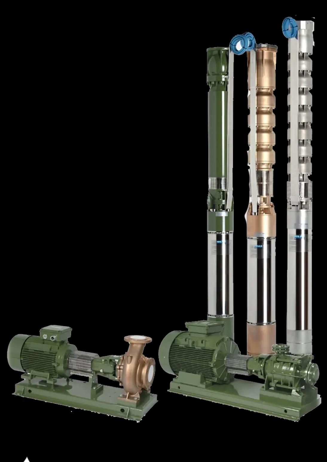 Submersible deep well pumps for artesian wells